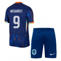 Maglia Calcio Paesi Bassi Wout Weghorst #9 Seconda Divisa Bambino Europei 2024 Manica Corta (+ pantaloncini)